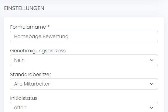 formularmanager settings